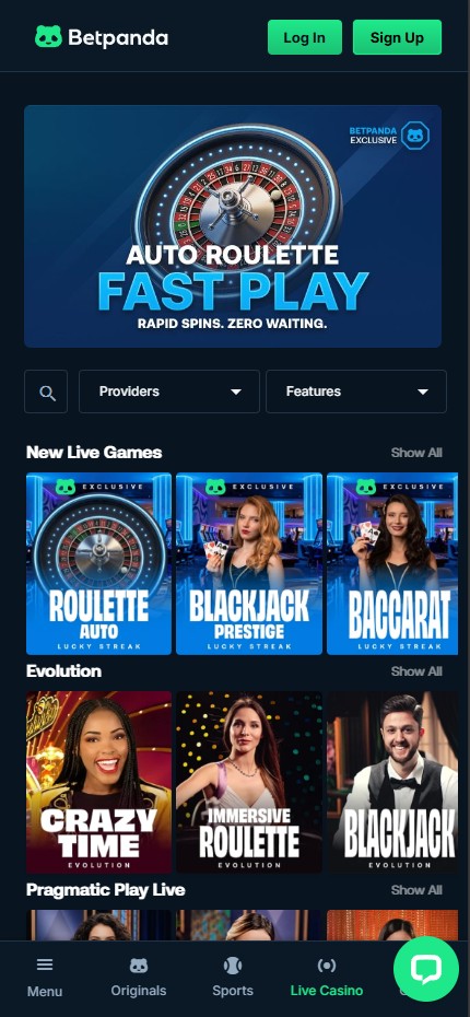 Betpanda mobile lobby