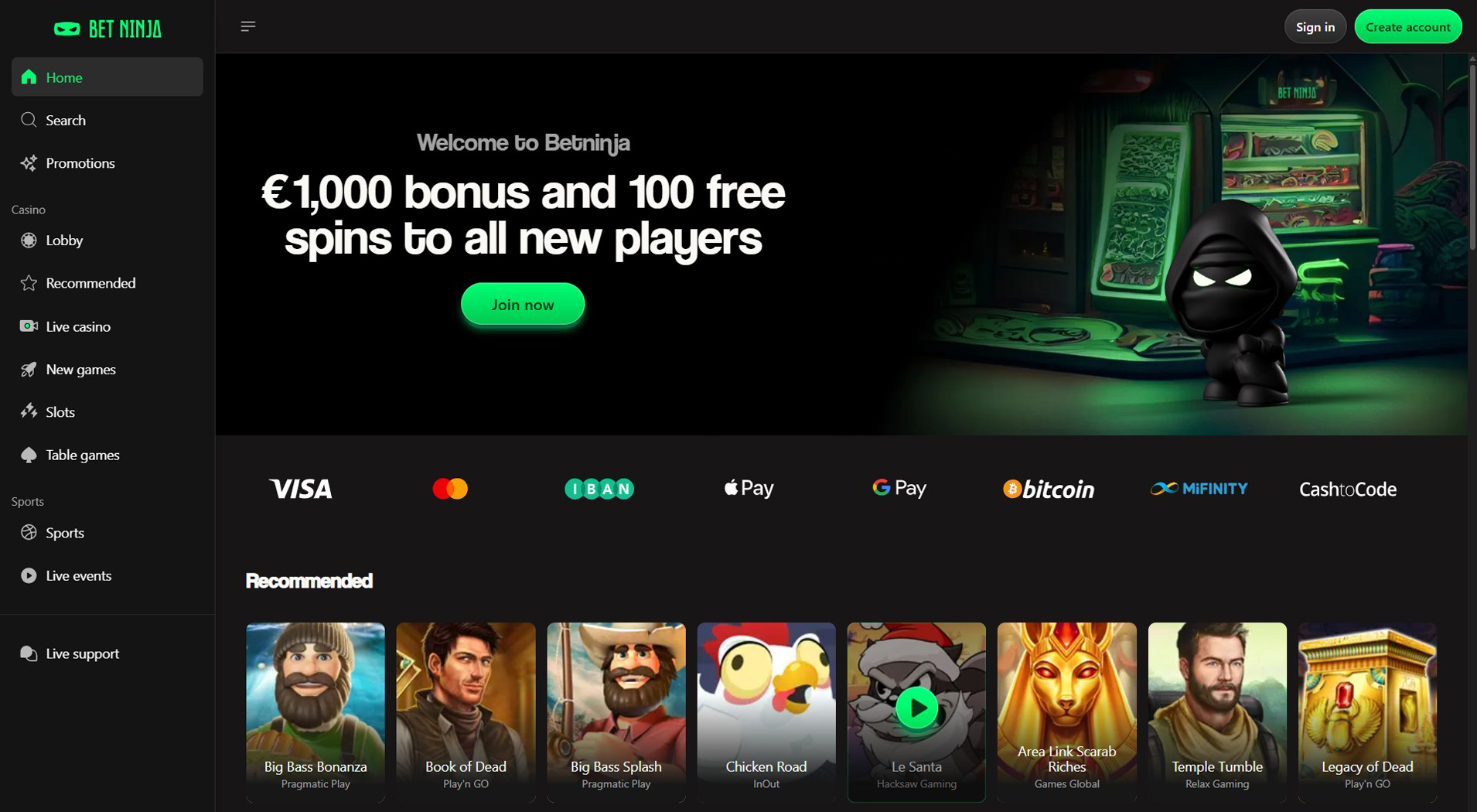 5. BetNinja - Mobile Ethereum Casino Choice