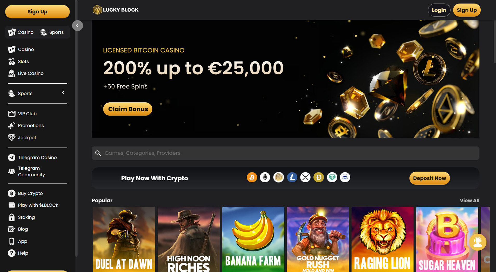 2. Lucky Block - Fast ETH Casino Access