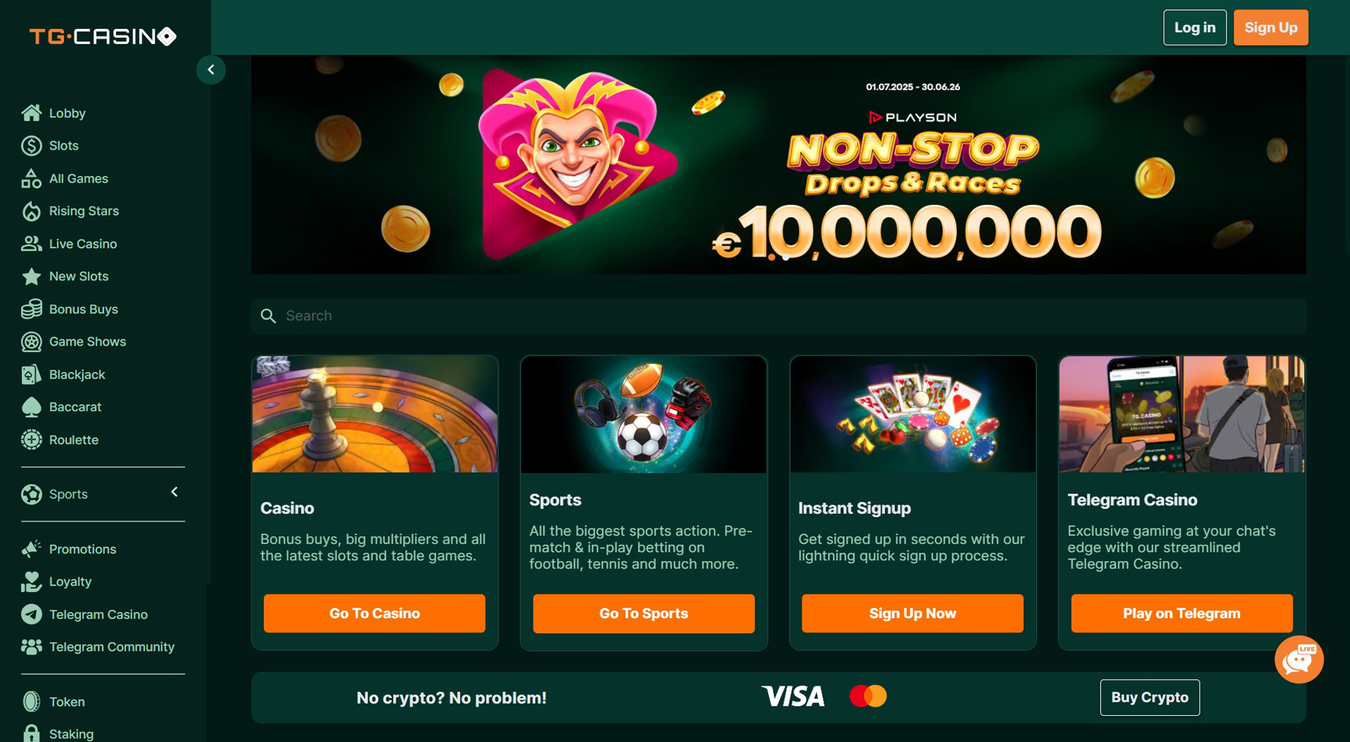 7. TG.Casino - Balanced Ethereum Casino Offer